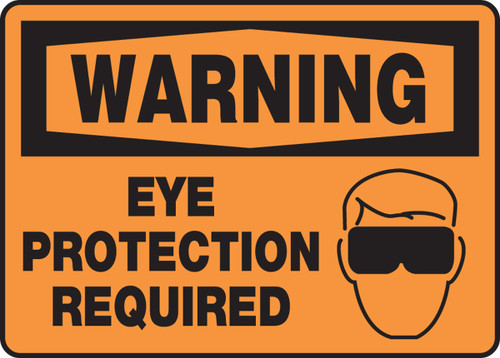 OSHA Warning Safety Sign: Eye Protection Required 10" x 14" Aluma-Lite 1/Each - MPPE301XL