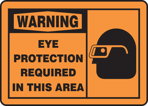 OSHA Warning Safety Sign: Eye Protection Required In This Area 10" x 14" Accu-Shield 1/Each - MPPE319XP