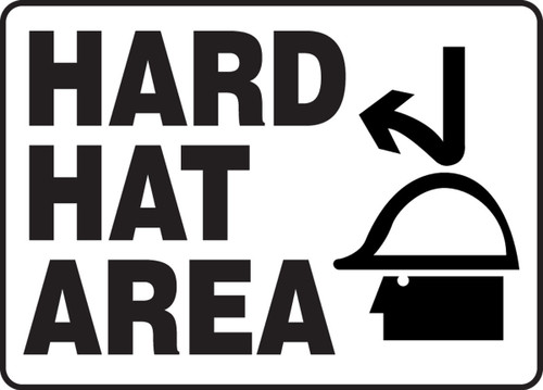 Safety Sign: Hard Hat Area 10" x 14" Adhesive Vinyl 1/Each - MPPE538VS