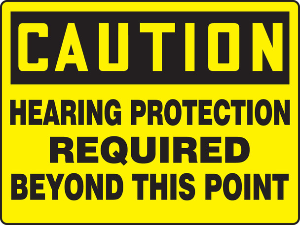 Really BIGSigns OSHA Caution Safety Sign: Hearing Protection Required Beyond This Point 18" x 24" Aluminum 1/Each - MPPE781VA