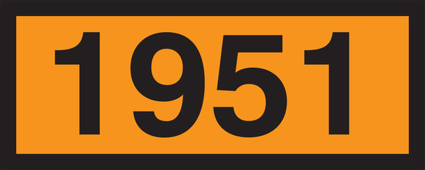 Orange 4-Digit Panel: 1951 (Argon, refrigerated liquid) 6.3" x 15.7" Magnetic Vinyl 10/Pack - MPR611MG