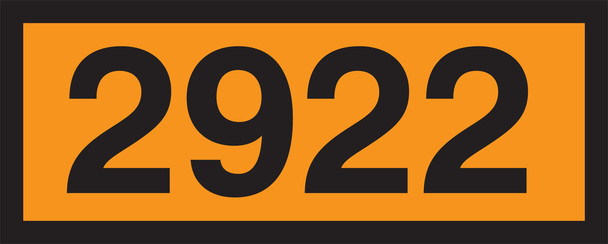 Orange 4-Digit Panel: 2922 (Corrosive Liquid, Toxic) 6.3" x 15.7" PF-Cardstock 10/Pack - MPR621CT
