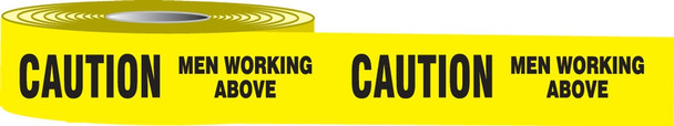 Plastic Barricade Tape: Caution Men Working Above 3" x 1000-ft / - MPT29