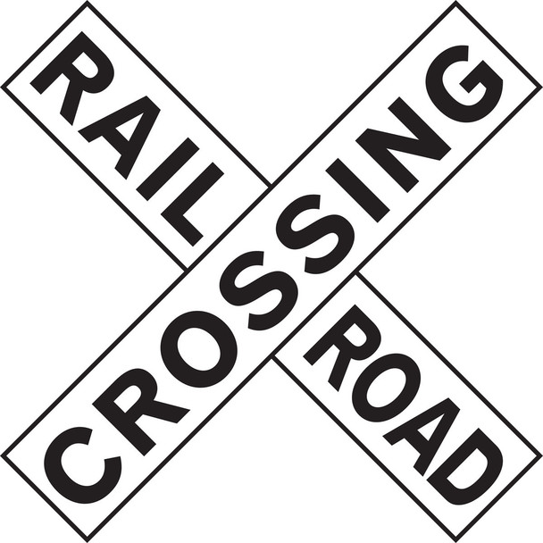 Rail Sign: Railroad Crossing 9" x 48" X 90° Engineer-Grade Prismatic / - MR15RA