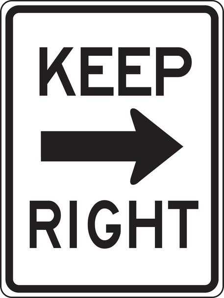 Lane Guidance Sign: Keep Right 24" x 18" Engineer-Grade Prismatic 1/Each - MR47ARRA