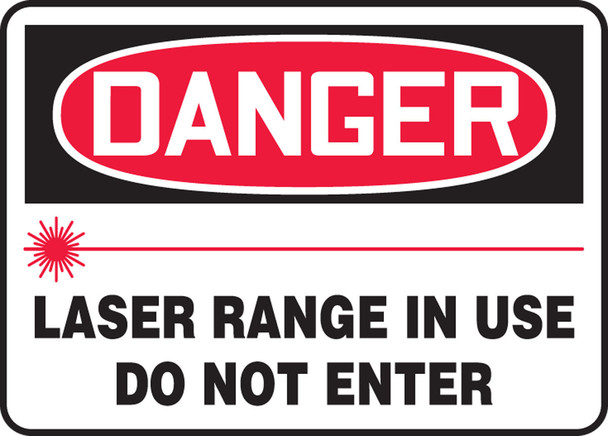 OSHA Danger Safety Sign: Laser Range In Use - Do Not Enter 10" x 14" Accu-Shield 1/Each - MRAD016XP