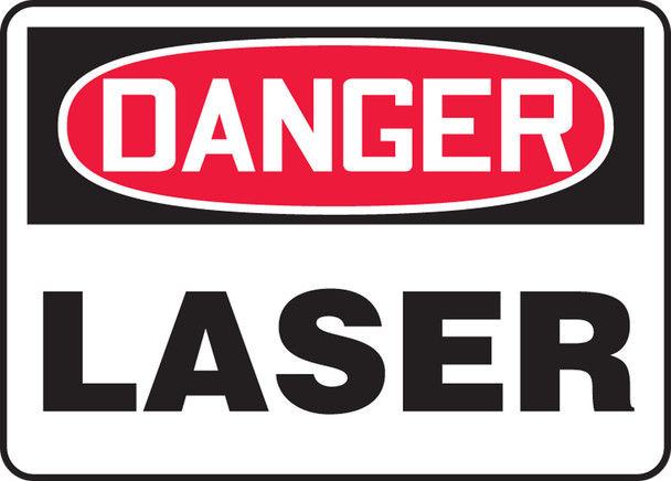 OSHA Danger Safety Sign: Laser English 7" x 10" Accu-Shield 1/Each - MRAD024XP