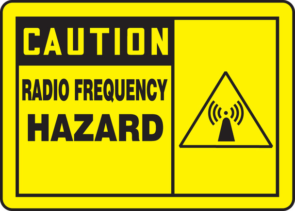 OSHA Caution Safety Sign: Radio Frequency Hazard 10" x 14" Aluma-Lite 1/Each - MRFQ602XL