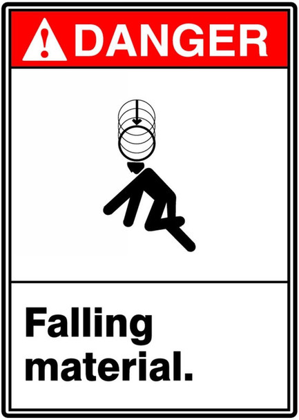 ANSI Danger Safety Signs: Falling Material. 14" x 10" Dura-Plastic 1/Each - MRRT105XT