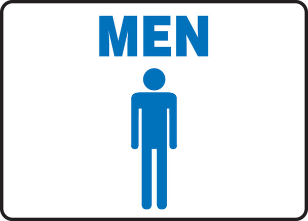 Restroom Sign: Men's 7" x 10" Adhesive Dura-Vinyl 1/Each - MRST501XV