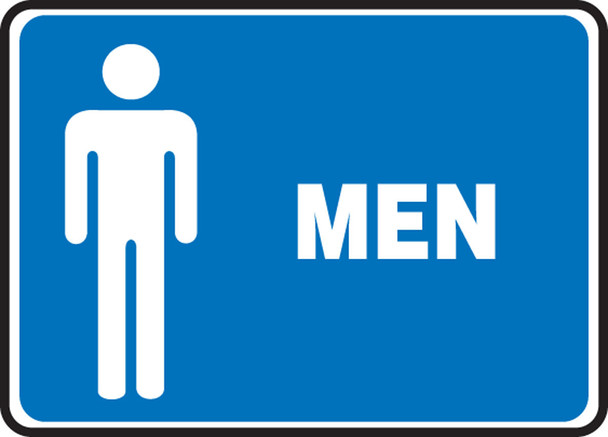 Safety Sign: (Graphic) Men (Blue Background) 10" x 14" Plastic 1/Each - MRST514VP