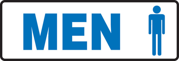 Restroom Signs: Men w/ Pictogram English 4" x 12" Aluminum 1/Each - MRST532VA