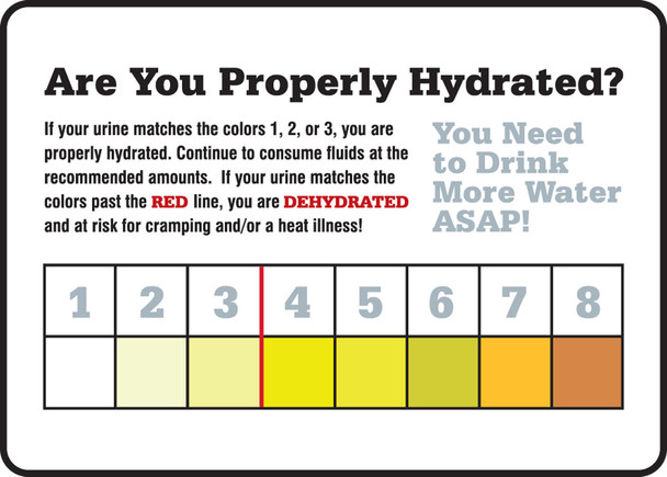 Safety Signs: Are You Properly Hydrated 7" x 10" Adhesive Vinyl 1/Each - MRST533VS