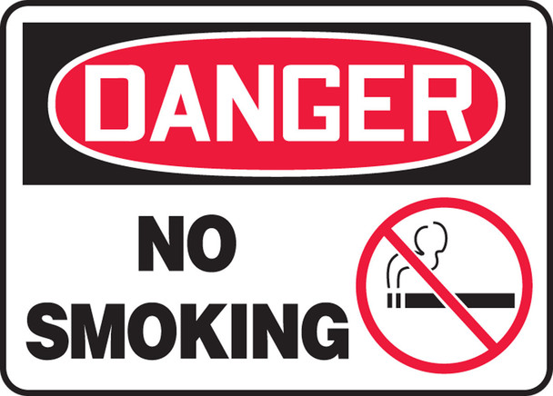 OSHA Danger Safety Sign: No Smoking 7" x 10" Aluminum / - MSMK026VA