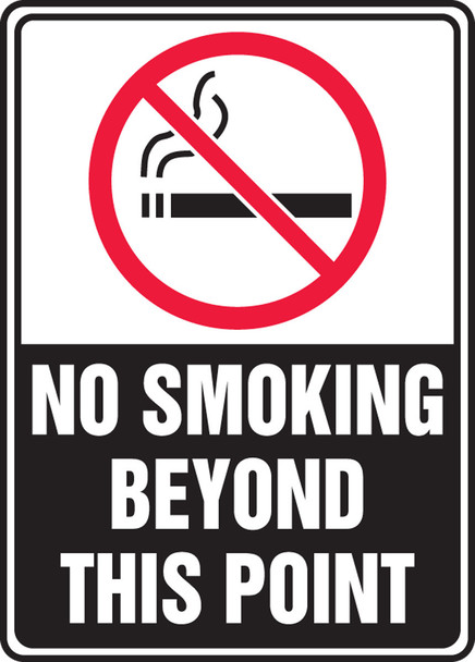 Safety Sign: (Graphic) No Smoking Beyond This Point 10" x 7" Adhesive Dura-Vinyl / - MSMK516XV