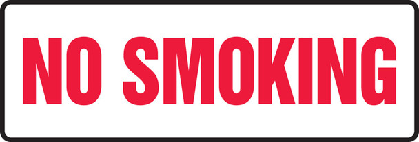 Safety Sign: No Smoking 4" x 12" Dura-Plastic 1/Each - MSMK528XT