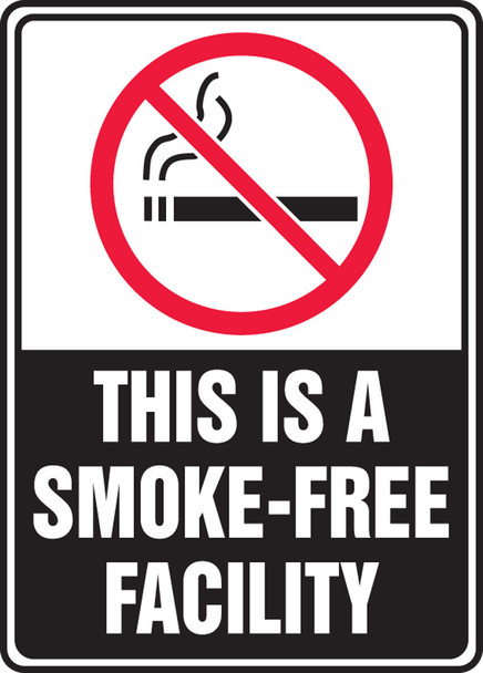 Safety Sign: (Graphic) This Is A Smoke-Free Facility 10" x 7" Aluminum / - MSMK533VA