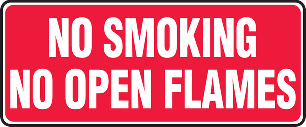 Safety Sign: No Smoking - No Open Flames 7" x 17" Aluma-Lite 1/Each - MSMK578XL
