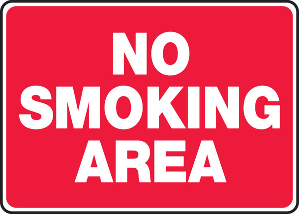 Safety Sign: No Smoking Area 7" x 10" Adhesive Dura-Vinyl 1/Each - MSMK998XV