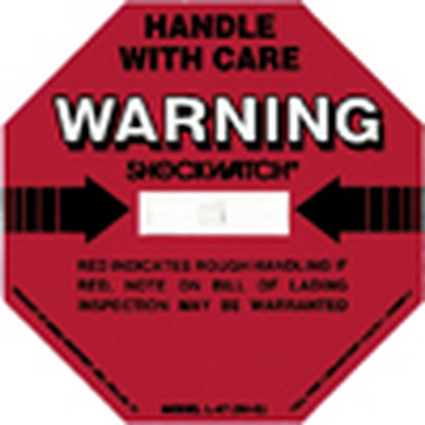 Shockwatch® Indicating Labels Sensitivity: 50 G-force (Red Label) 3 3/4" 100/Pack - MSN144RD