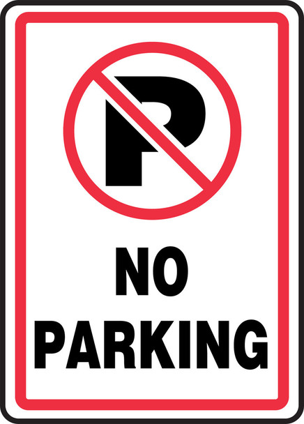 Safety Sign: No Parking 14" x 10" Aluminum / - MVHR402VA