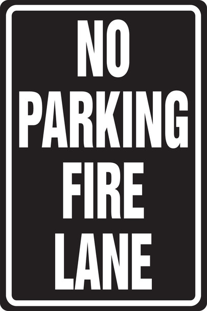 Parking Sign: No Parking - Fire Lane 18" x 12" Aluminum 1/Each - MVHR415VA