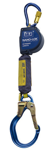 3M DBI-SALA 9 ft Nano - Lok Extended Length Self Retracting Lifeline with Anchor Hook - Web - 3101595