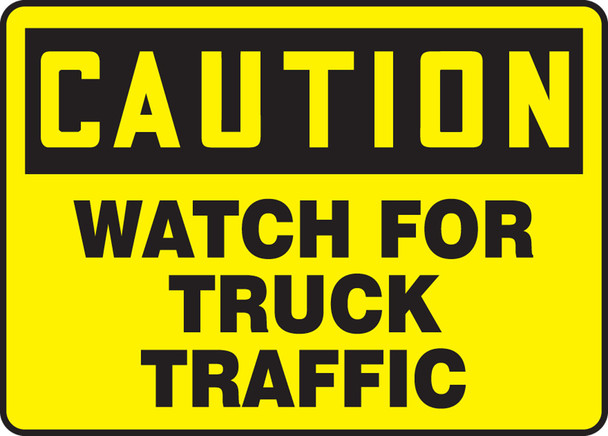 OSHA Safety Sign: Watch For Truck Traffic 10" x 14" Accu-Shield 1/Each - MVHR648XP