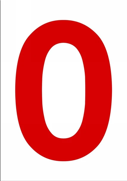 Really Big Character Signs Number 2 Red/White Double-Face 20" x 14" 1/Each - NCC2082RDWT