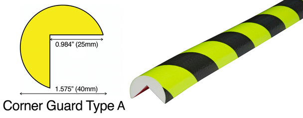 Protective Bumper Guards Black/Yellow Style A 1/Each - PRR330BKYL
