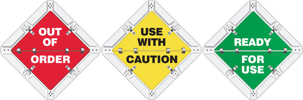 Status Alert Flip-Plac Sign: Out Of Order/Use With Caution/Ready For Use 1/Each - PSF301