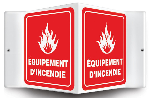 Projection Sign: Fire Equipment English 90D (8" x 8" Panel) 1/Each - PSP722