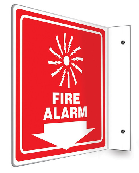 Projection Safety Sign: Fire Alarm (Graphic And Down Arrow) - PSP730