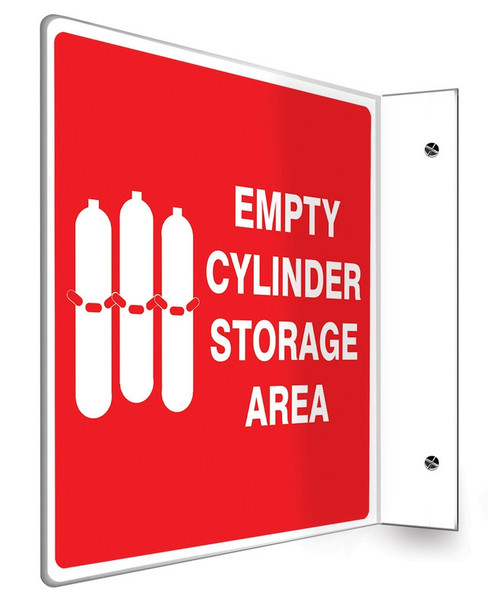 Projection Sign: Empty Cylinder Storage Area 90D (8" x 8" Panel) 1/Each - PSP767