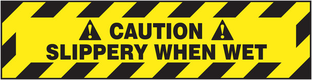 Slip-Gard Border Floor Sign: Caution - Slippery When Wet 6" x 24" 1/Each - PSR244