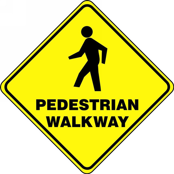 Slip-Gard Diamond Floor Sign: Pedestrian Walkway 17" / - PSR412