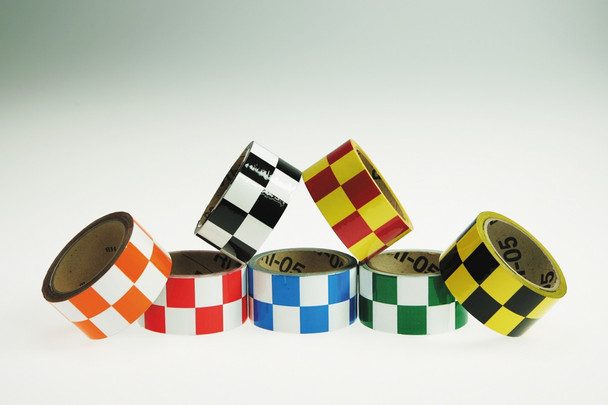 Marking Tape: Checkerboard Pattern Green/White 3" x 54-ft 1/Roll - PTM784GNWT