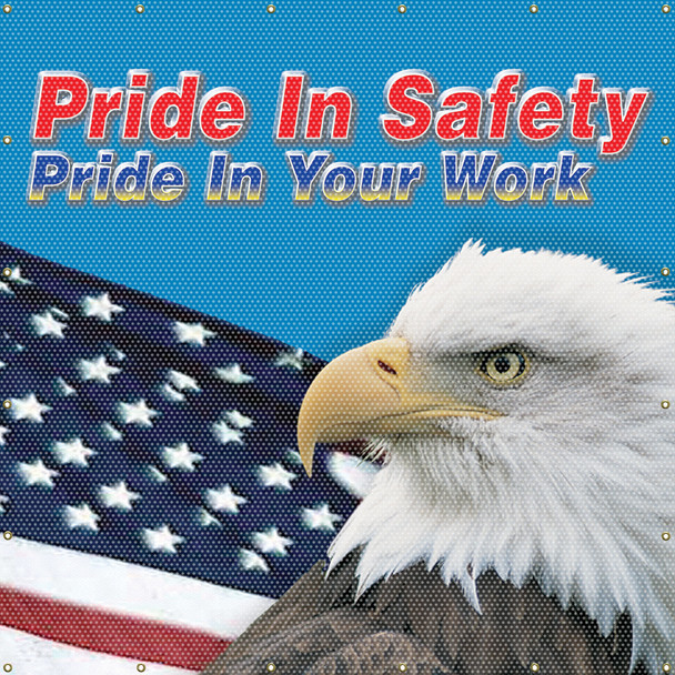 ONE-WAY Printed Welding Screens: Pride In Safety Pride In Your Work 6-FT x 8-FT / - PWD126YL