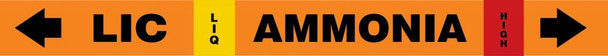 IIAR Self-Stick Ammonia Pipe Marker: LIC/LIQ/HIGH IIAR SS OD 1 1/2" - 2" / - RAK112R