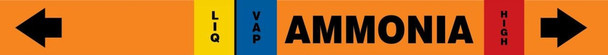 IIAR Self-Stick Ammonia Pipe Marker: (blank)/LIQ/VAP/HIGH IIAR SS OD 3/4" - 1 1/4" 1/Each - RAK125P