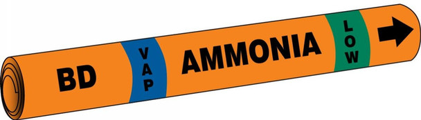IIAR Snap Tite Ammonia Pipe Marker: BD/VAP/LOW IIAR ST OD 1 1/2" - 2" 1/Each - RAP300D