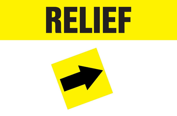 Duct Marker: Relief Black Letters on Yellow outside diameter 2 1/2" - 6" 1/Each - RPC768BKYLPD