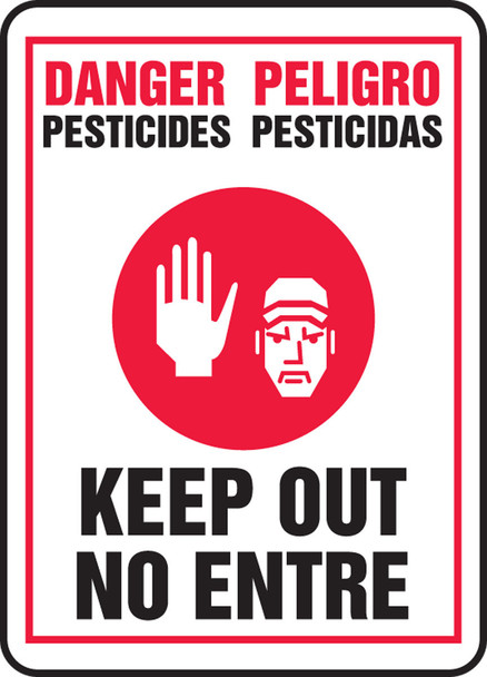 Bilingual Danger Safety Sign: Pesticides - Keep Out 14" x 10" Dura-Plastic 1/Each - SBMCAW003XT