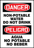 BILINGUAL SAFETY SIGN - SPANISH 14" x 10" Adhesive Dura-Vinyl 1/Each - SBMCAW125XV