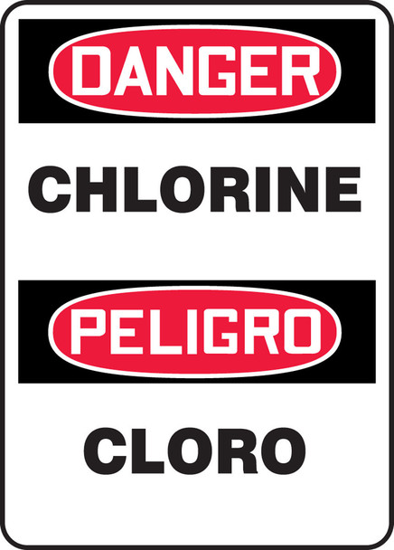 BILINGUAL SAFETY SIGN - SPANISH 20" x 14" Adhesive Vinyl 1/Each - SBMCHL210VS
