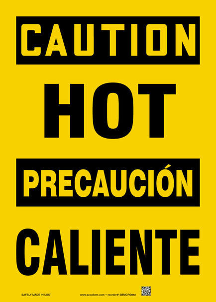 BILINGUAL SAFETY SIGN - SPANISH 20" x 14" Accu-Shield 1/Each - SBMCPG609XP