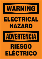 Bilingual OSHA Safety Sign: Electrical Hazard 14" x 10" Aluminum 1/Each - SBMELC329VA