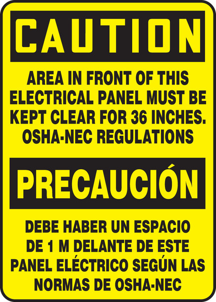 BILINGUAL SAFETY SIGN - SPANISH 20" x 14" Aluminum 1/Each - SBMELC638VA