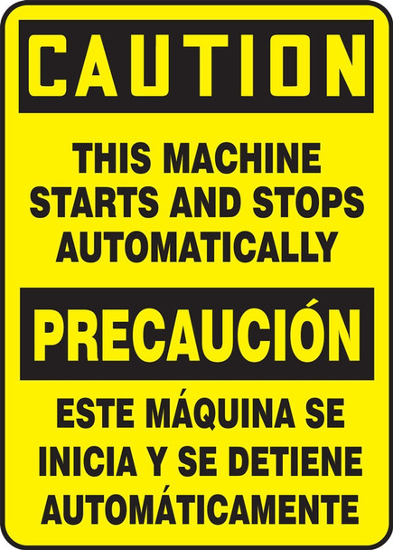 BILINGUAL SAFETY SIGN - SPANISH 20" x 14" Adhesive Vinyl 1/Each - SBMEQM717VS