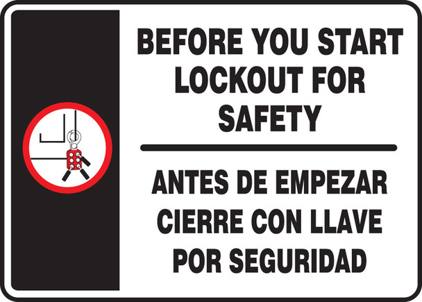 Spanish Bilingual Safety Sign 10" x 14" Accu-Shield 1/Each - SBMLKT512XP
